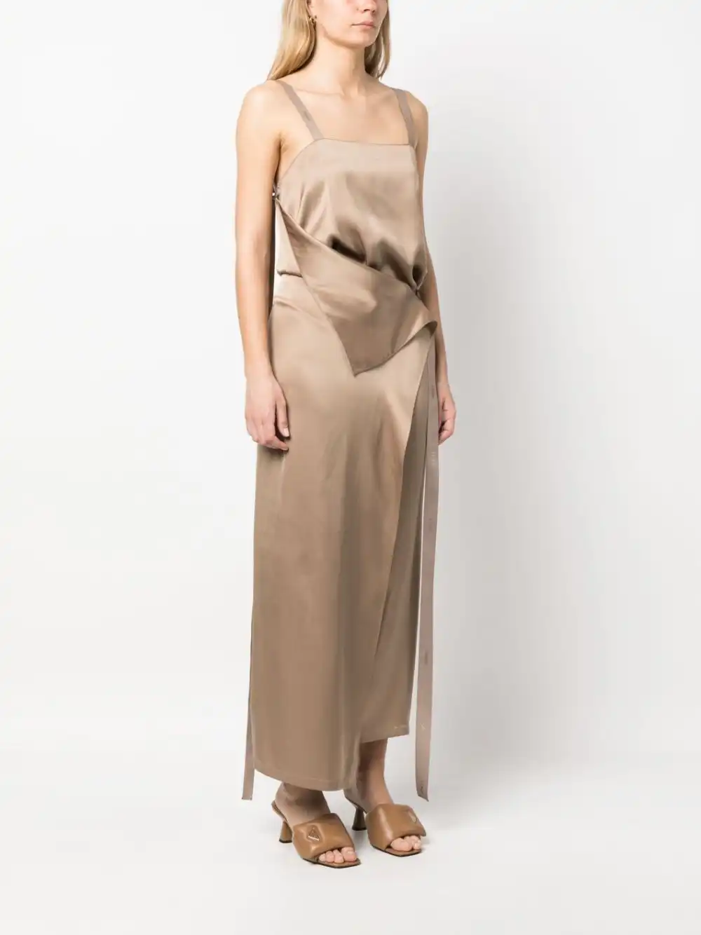 Cheap FENDI tie-waist silk maxi dress