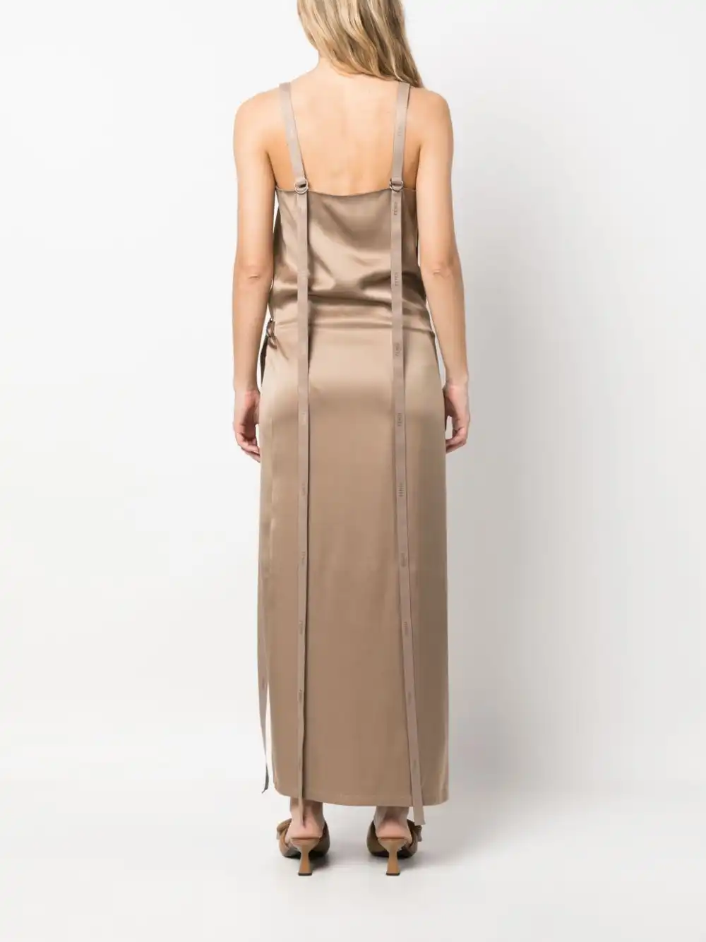 Cheap FENDI tie-waist silk maxi dress