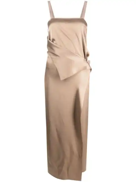 FENDI tie-waist silk maxi dress