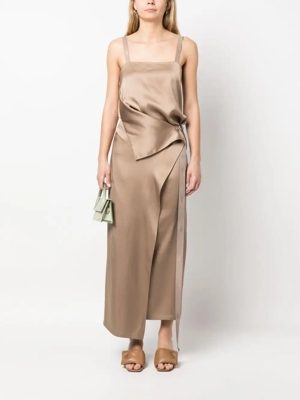 Cheap FENDI tie-waist silk maxi dress