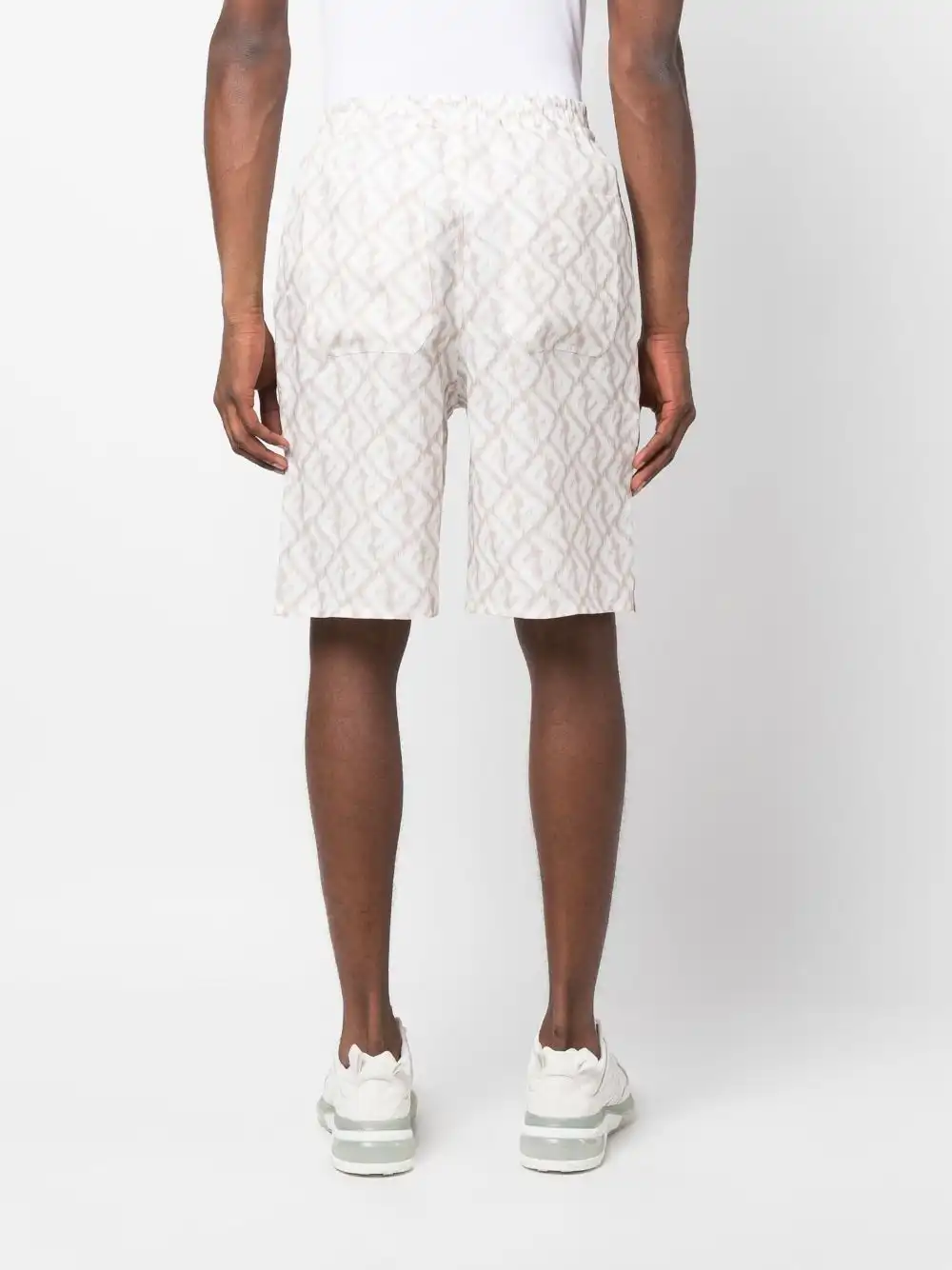 Affordable FENDI abstract-print linen shorts