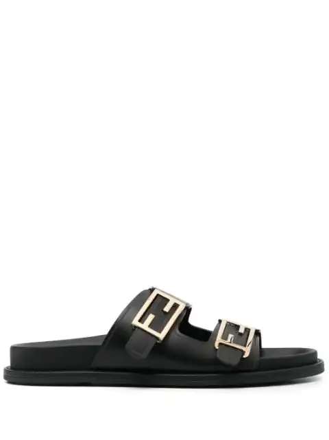 FENDI Fendi Feel logo-buckle slides