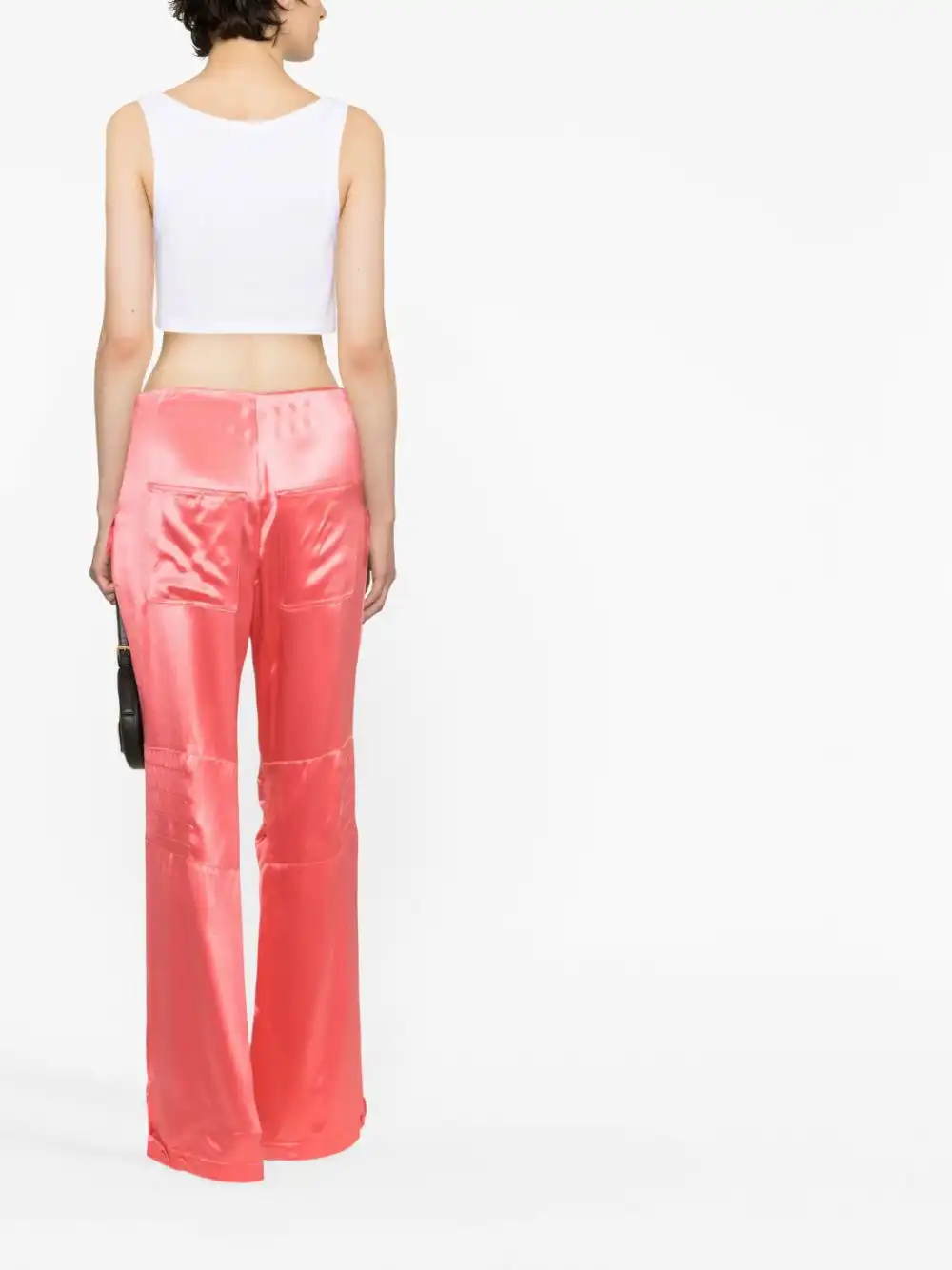 Affordable FENDI Satin-finish wide-leg cargo trousers