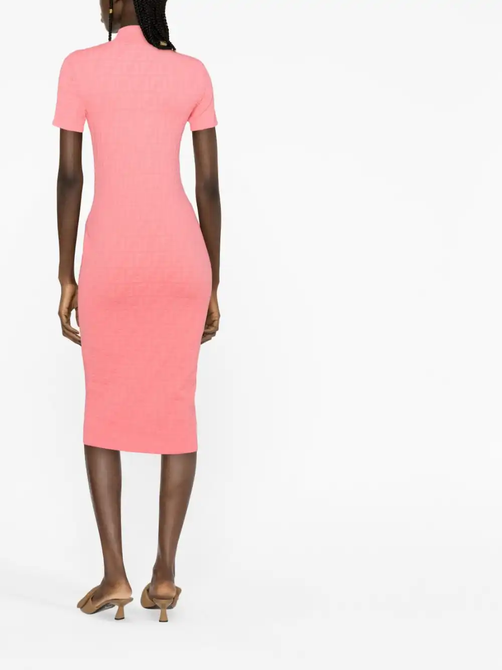 Affordable FENDI FF jacquard-knit midi dress