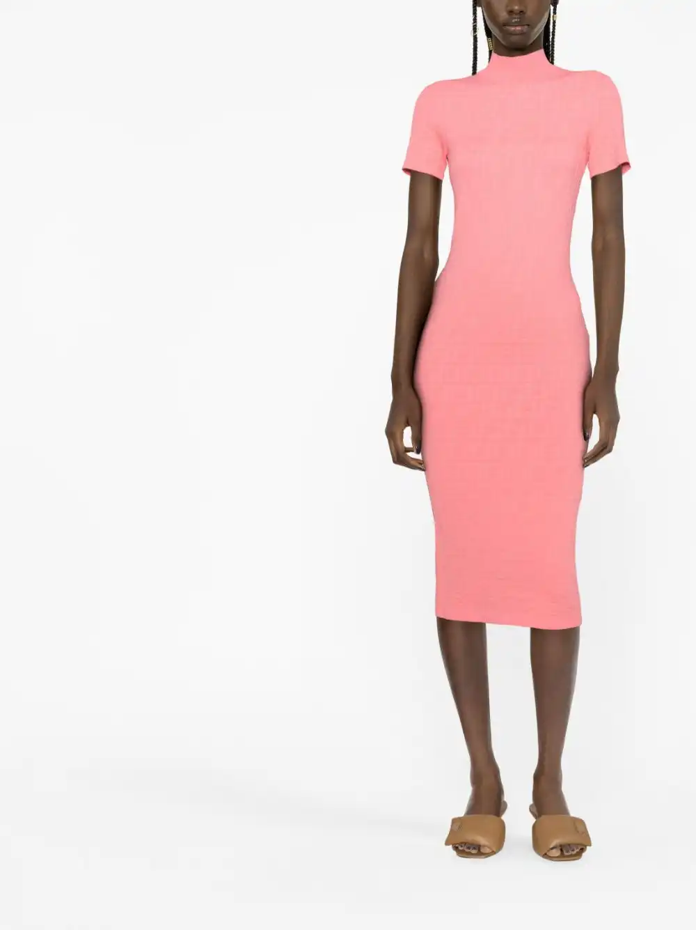 Affordable FENDI FF jacquard-knit midi dress