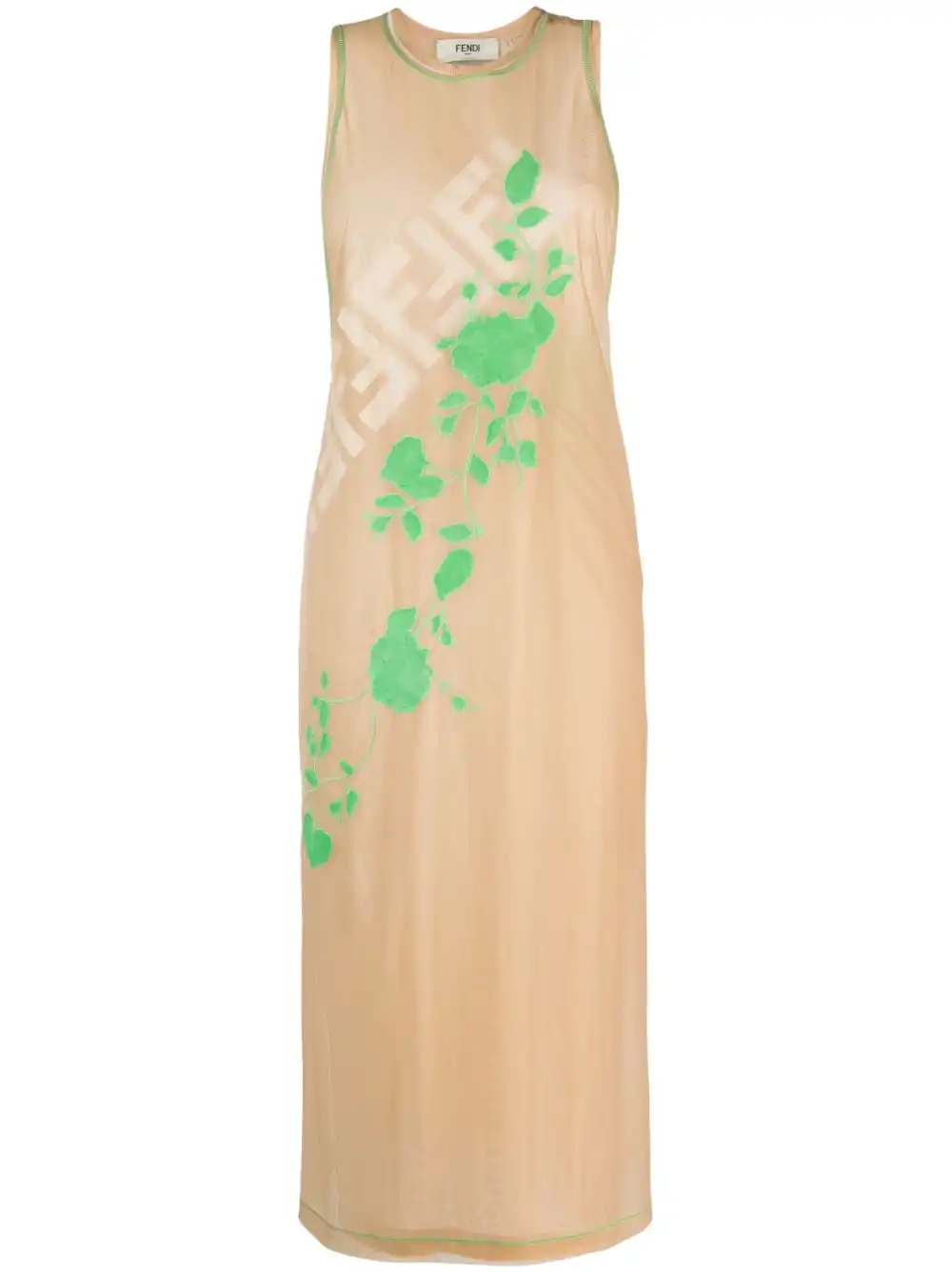 Affordable FENDI Fendi Roses sleeveless midi dress