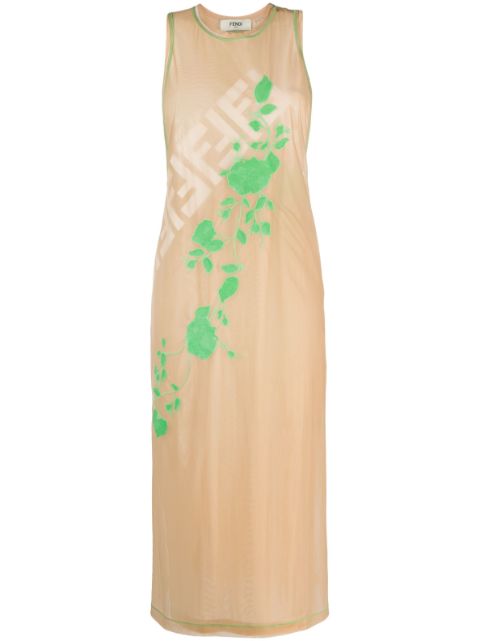 FENDI Fendi Roses sleeveless midi dress