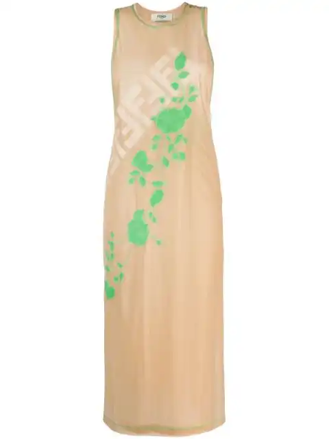 FENDI Fendi Roses sleeveless midi dress