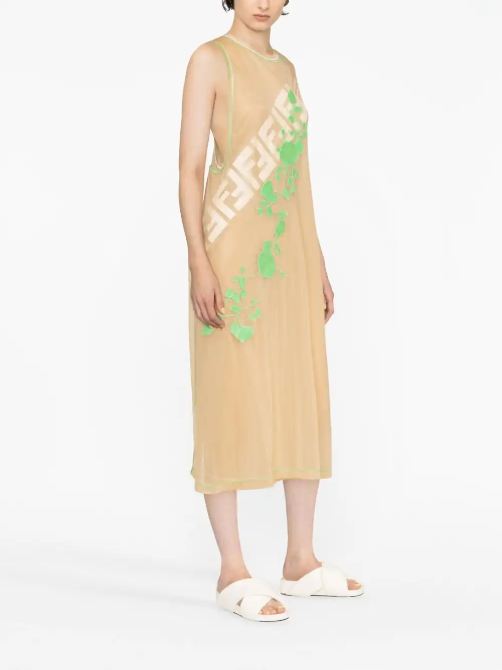 Affordable FENDI Fendi Roses sleeveless midi dress