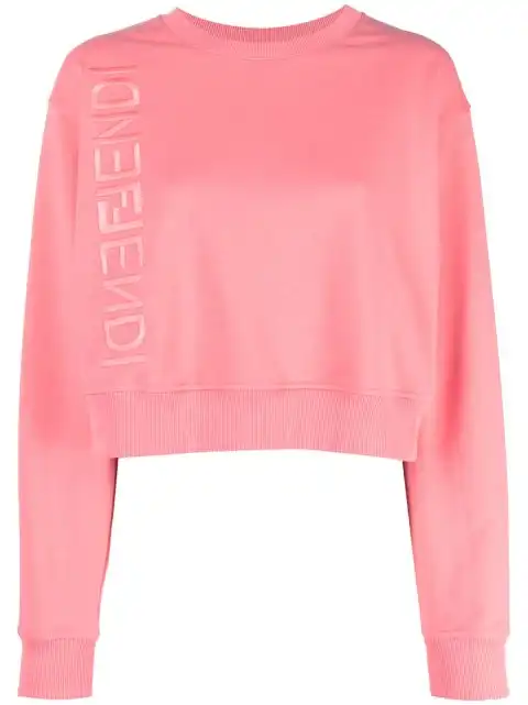 FENDI logo-print cropped sweatshirt