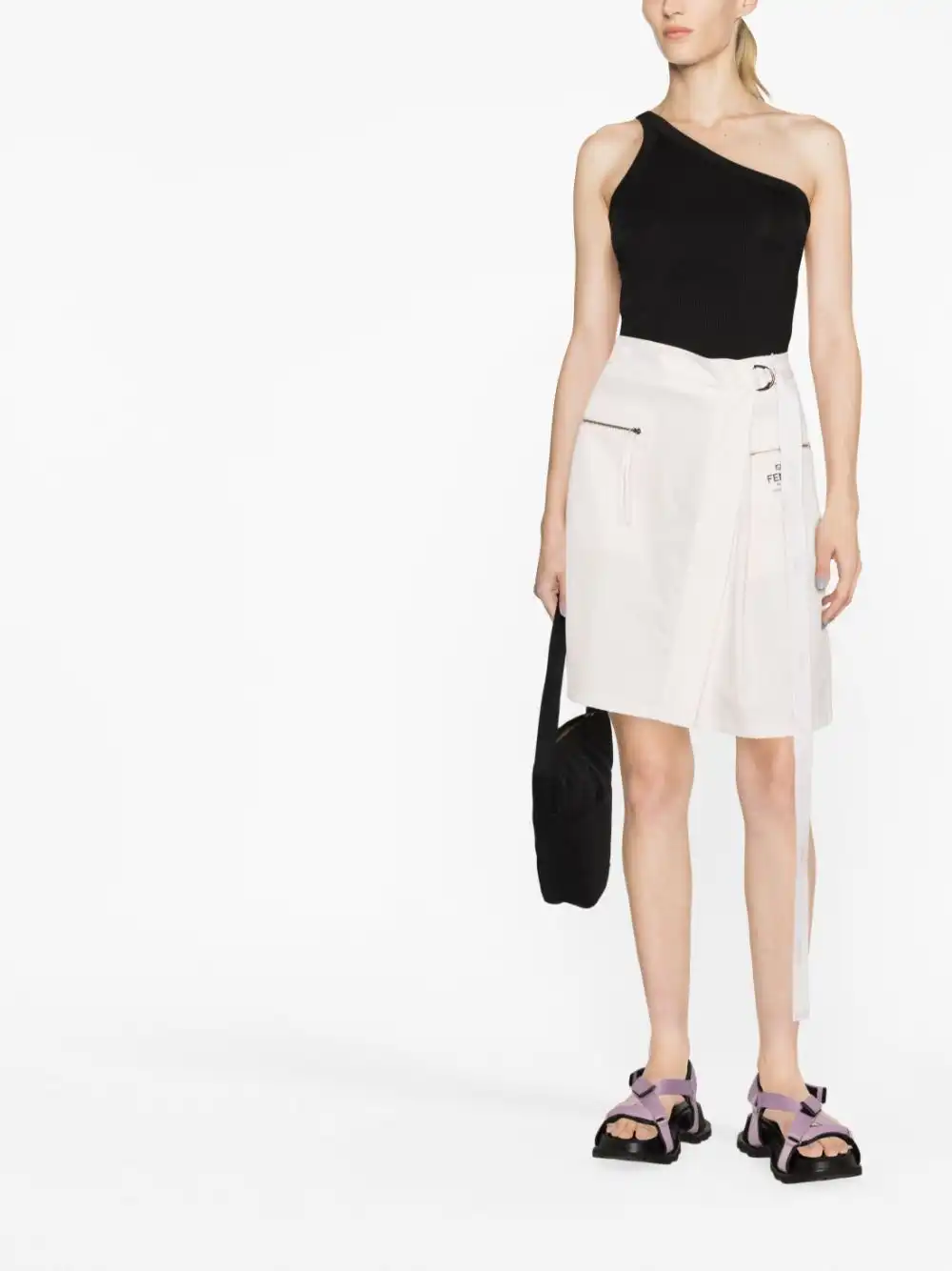 Cheap FENDI belted cotton miniskirt