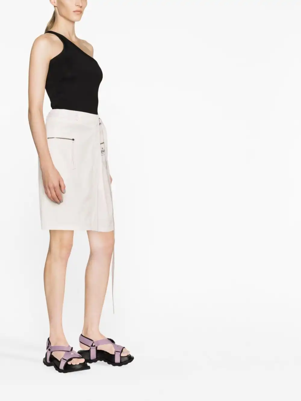 Cheap FENDI belted cotton miniskirt