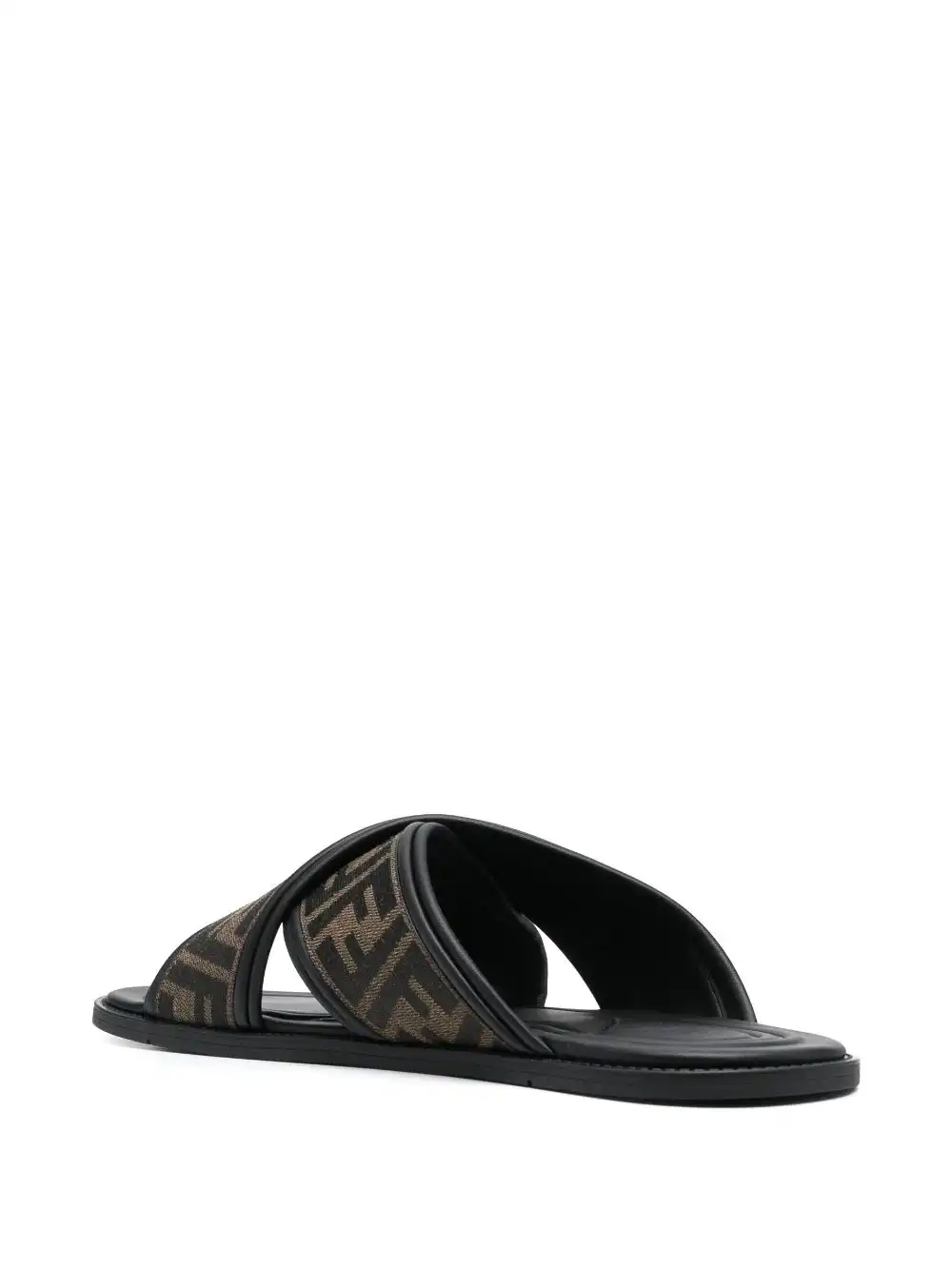 Cheap FENDI logo-embroidered crossover strap slides