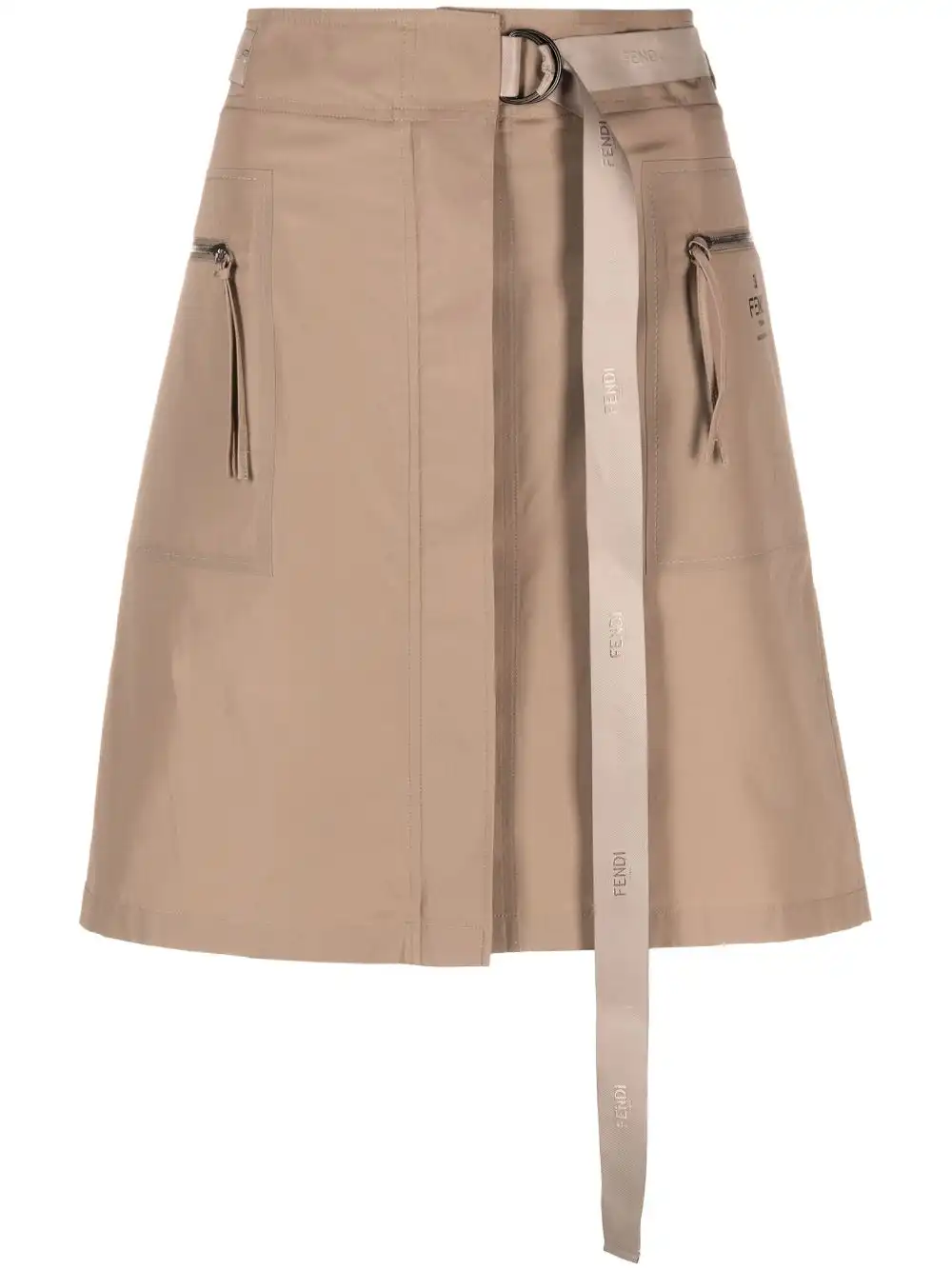 Affordable FENDI belted cotton miniskirt