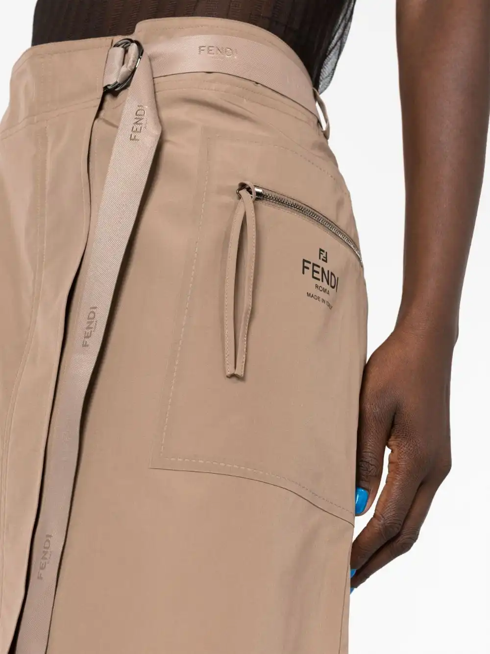 Affordable FENDI belted cotton miniskirt