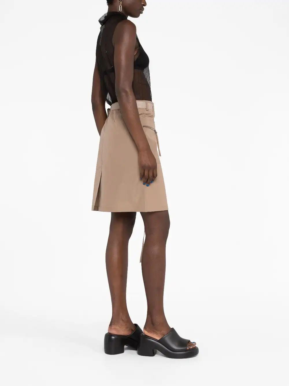 Affordable FENDI belted cotton miniskirt