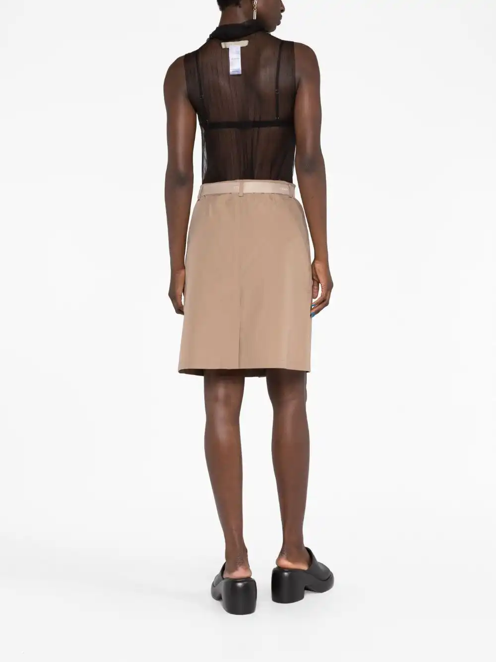 Affordable FENDI belted cotton miniskirt