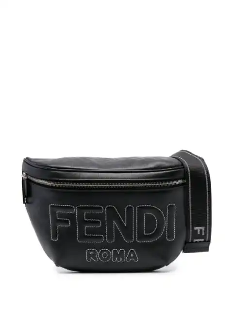 Affordable FENDI logo-embossed leather belt bag