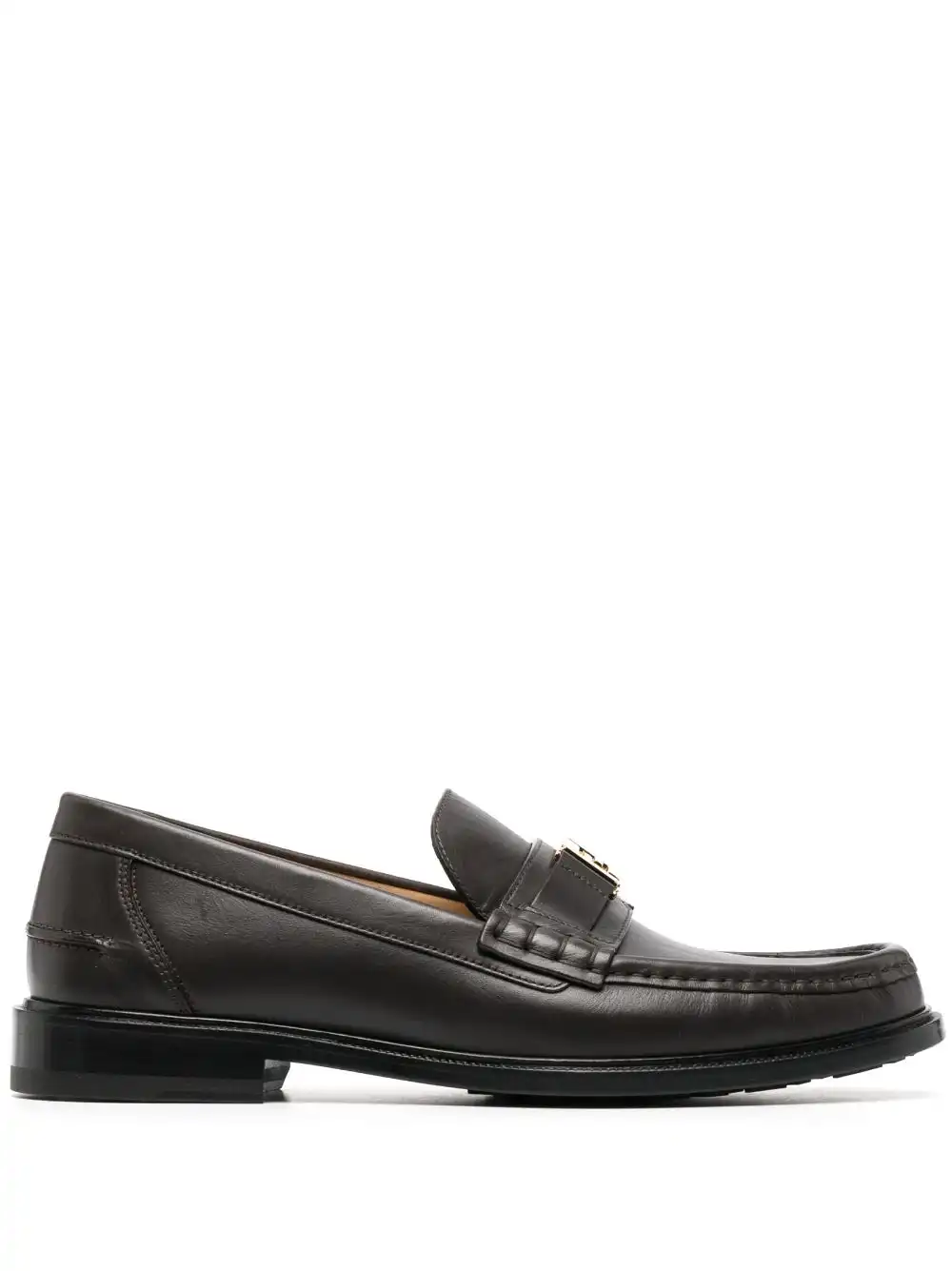 Cheap FENDI FF-plaque leather squared loafers