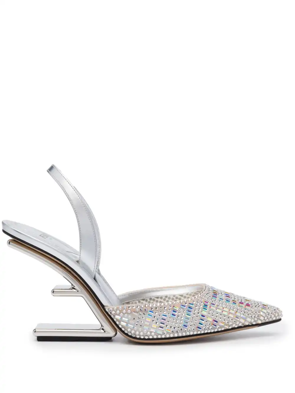 Affordable FENDI crystal-embellished 100mm leather pumps