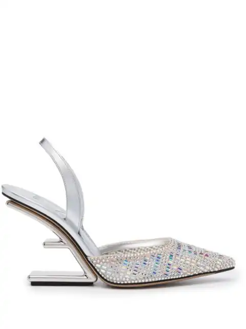 FENDI crystal-embellished 100mm leather pumps