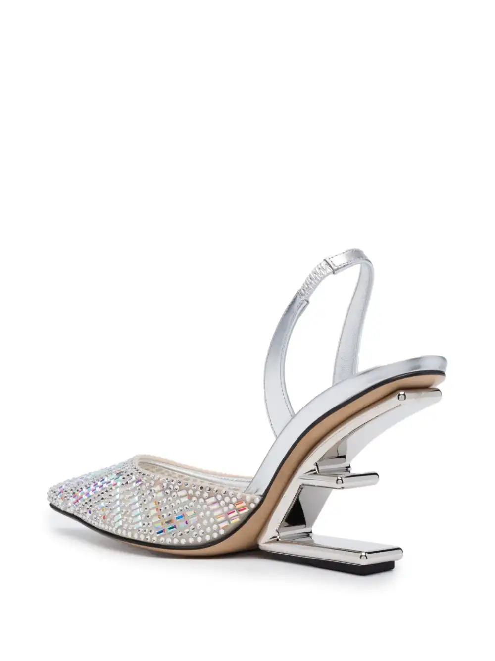 Affordable FENDI crystal-embellished 100mm leather pumps