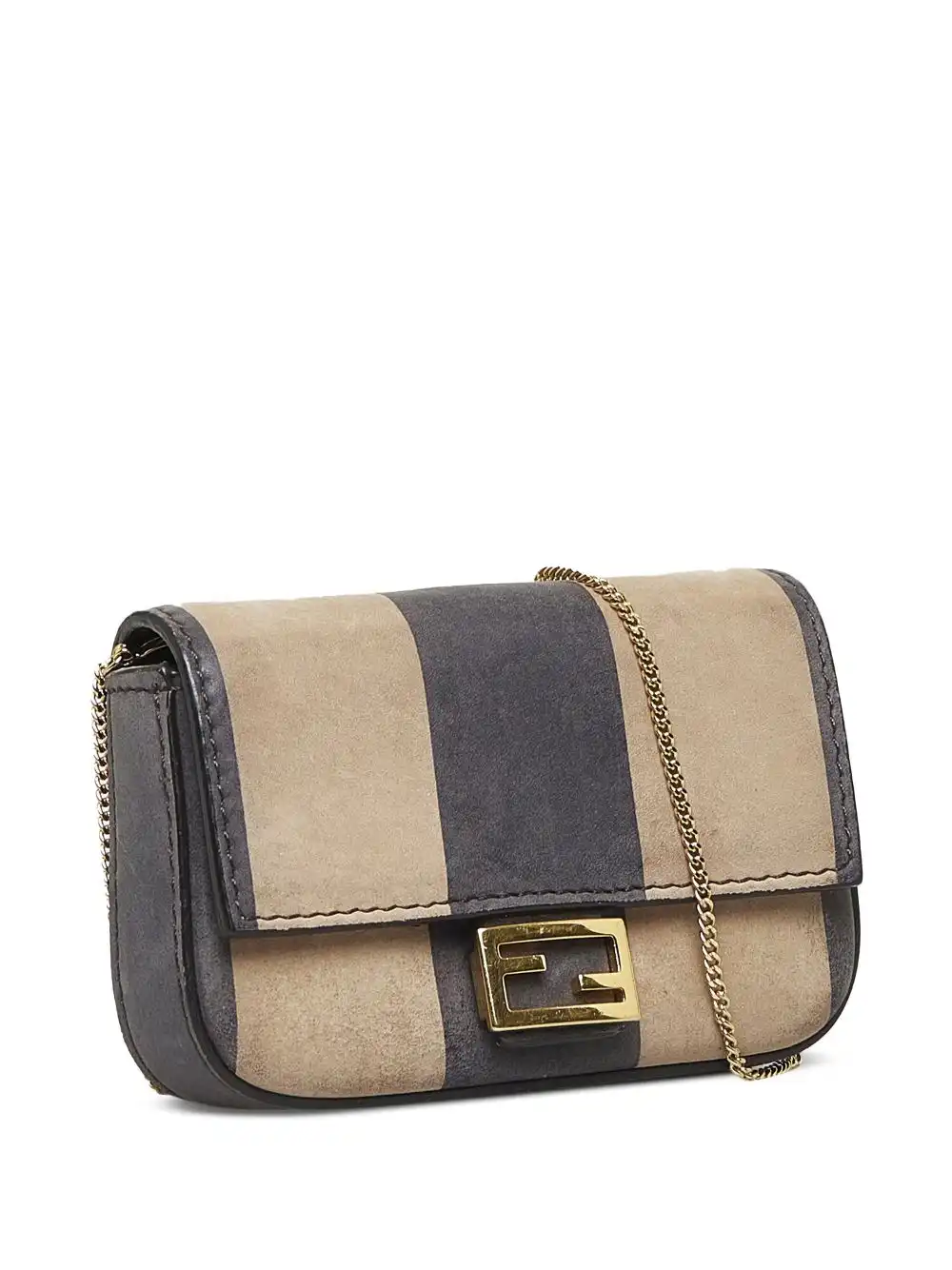 Affordable Fendi nano Pequin stripe Baguette mini bag