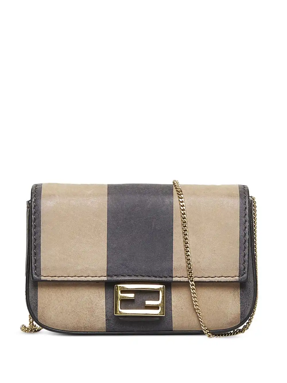 Affordable Fendi nano Pequin stripe Baguette mini bag