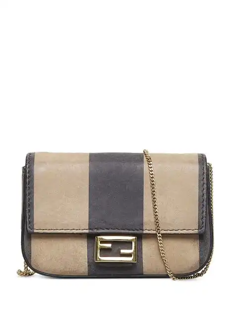 Fendi nano Pequin stripe Baguette mini bag