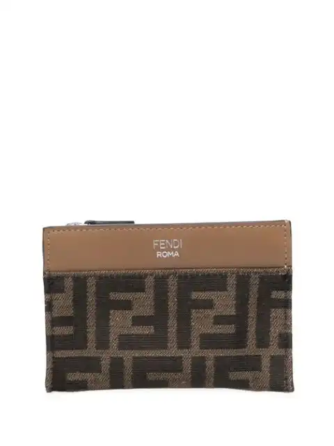 Cheap FENDI monogram-print leather cardholder