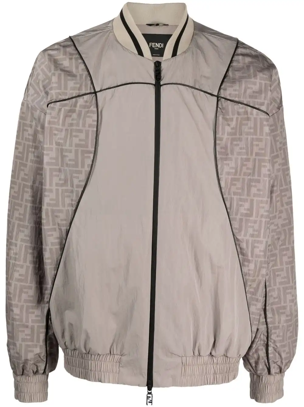 Cheap FENDI monogram-print panelled bomber jacket