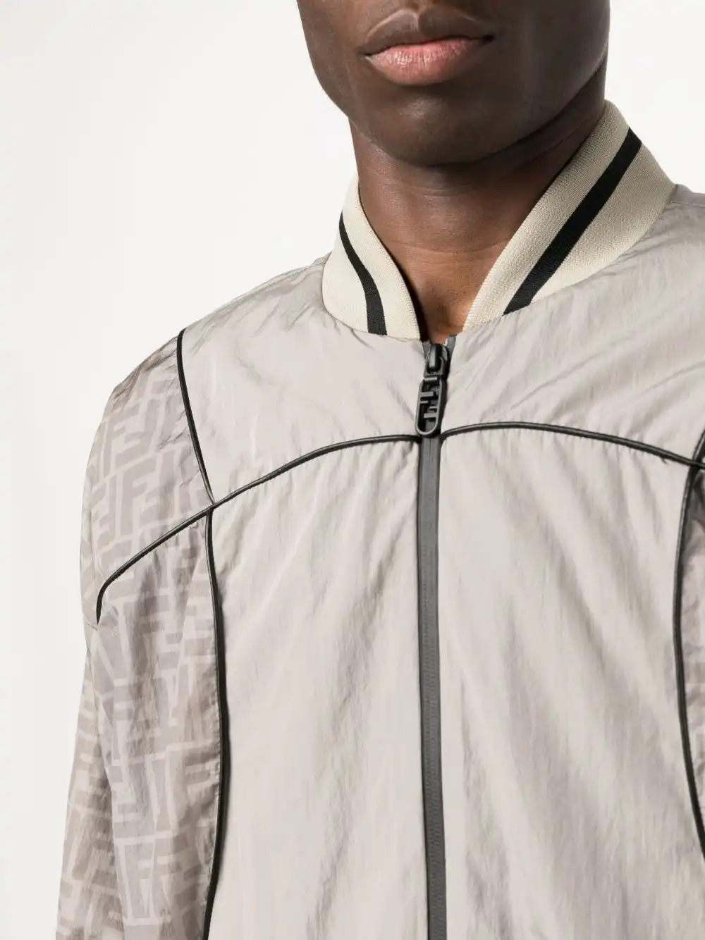 Cheap FENDI monogram-print panelled bomber jacket