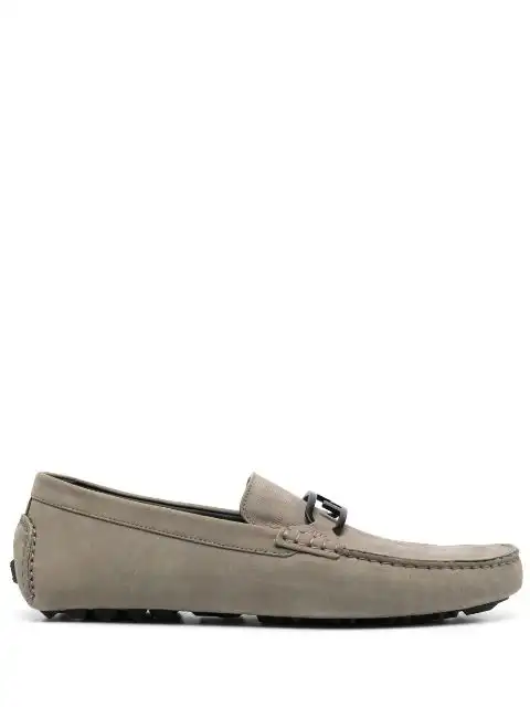 FENDI O-lock logo-plaque suede loafers