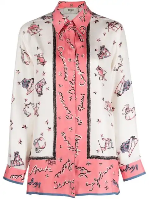 FENDI graphic-print silk shirt