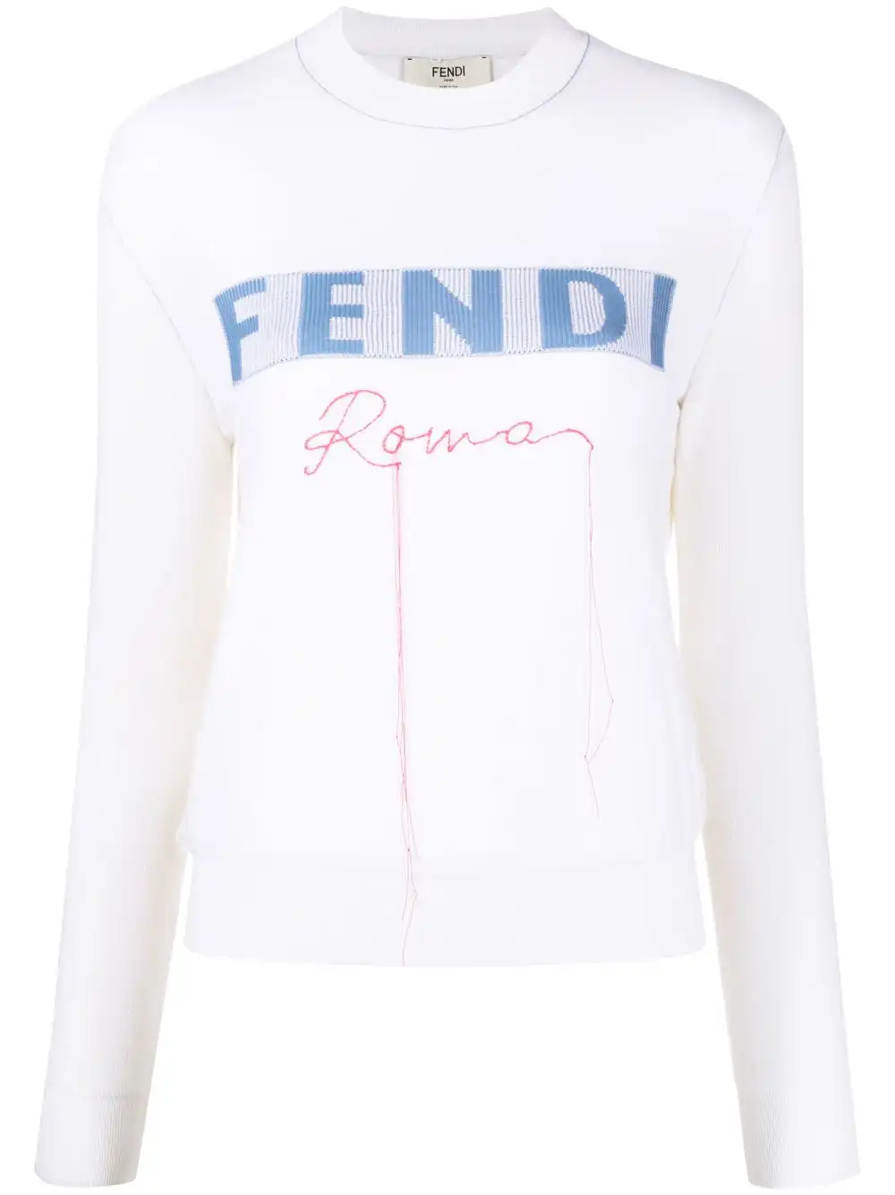 Affordable FENDI logo-print exposed-seam jumper