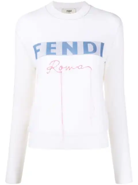 Affordable FENDI logo-print exposed-seam jumper