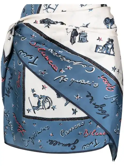 FENDI Astrology-print silk pareo