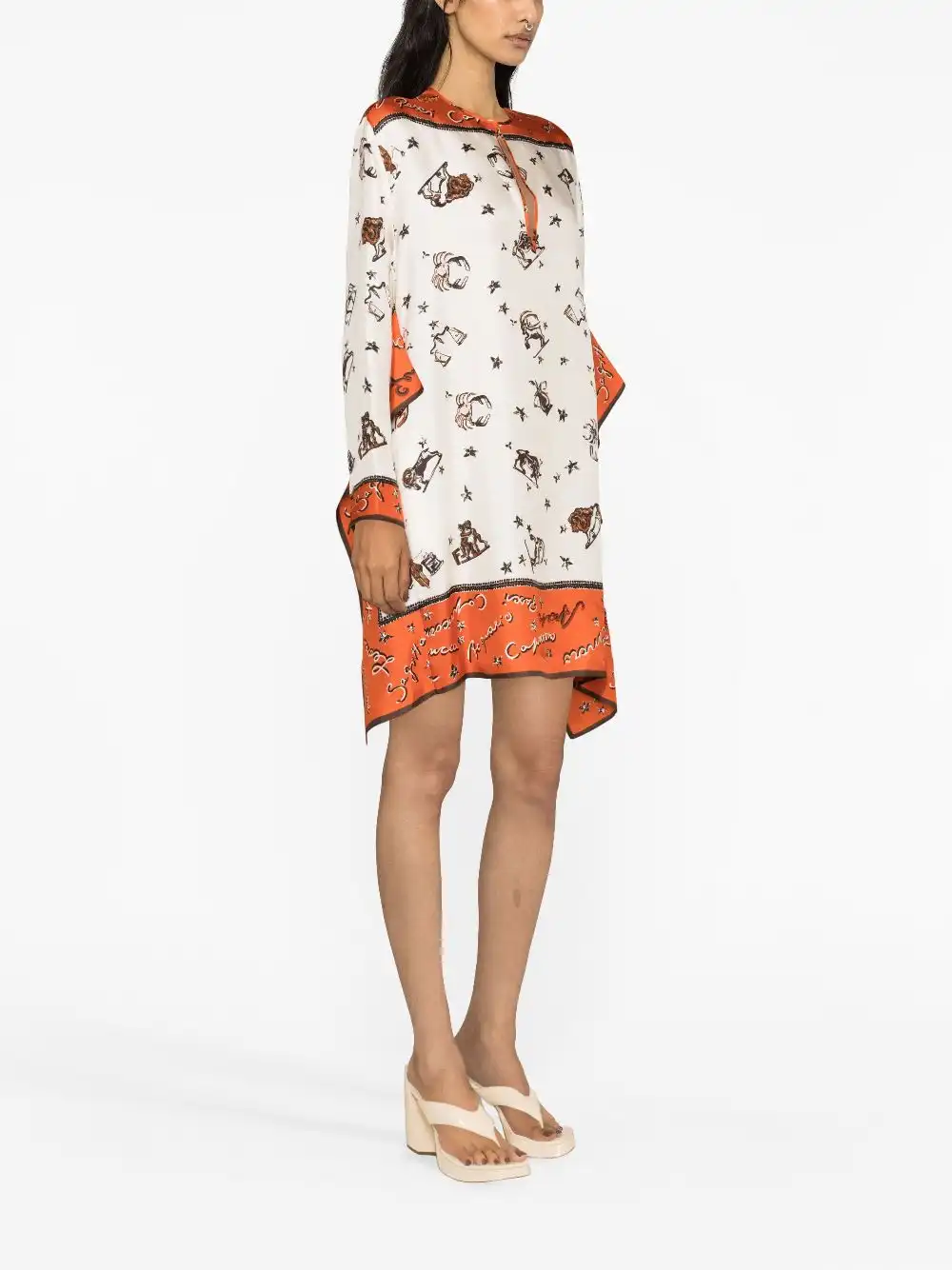 Affordable FENDI Astrology-print silk kaftan dress