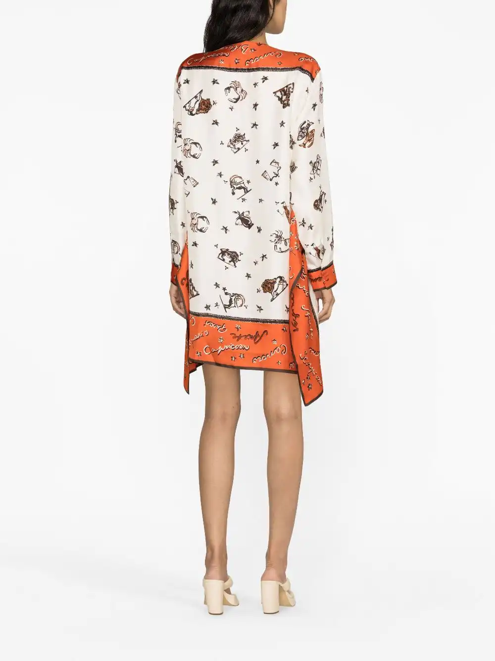 Affordable FENDI Astrology-print silk kaftan dress