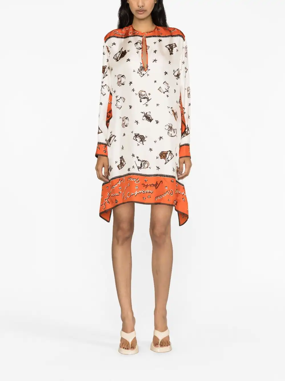 Affordable FENDI Astrology-print silk kaftan dress