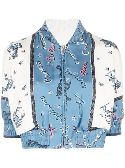 FENDI Astrology-motif silk bomber jacket