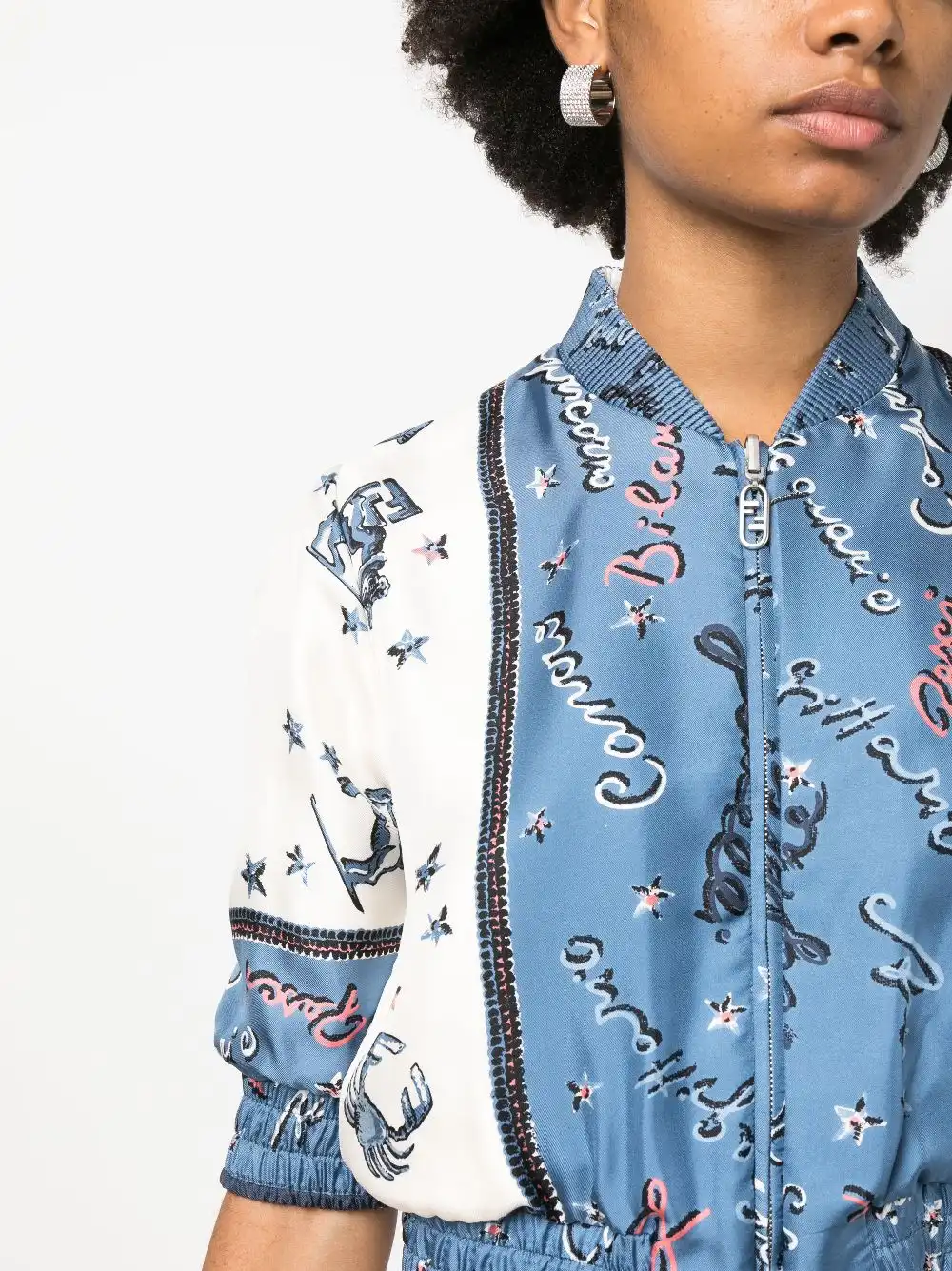 Cheap FENDI Astrology-motif silk bomber jacket