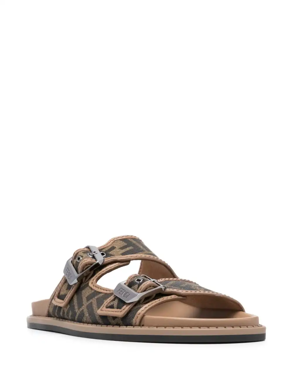 Affordable FENDI FF logo-motif buckle slides