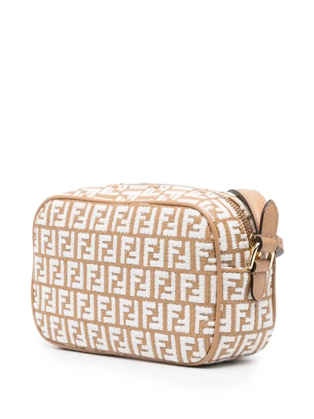 Affordable FENDI FF monogram-embroidered raffia bag