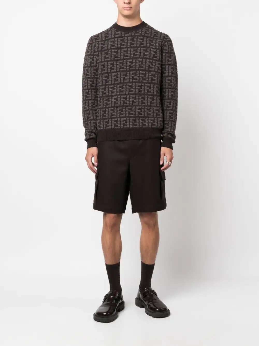 Cheap FENDI FF-motif cashmere jumper