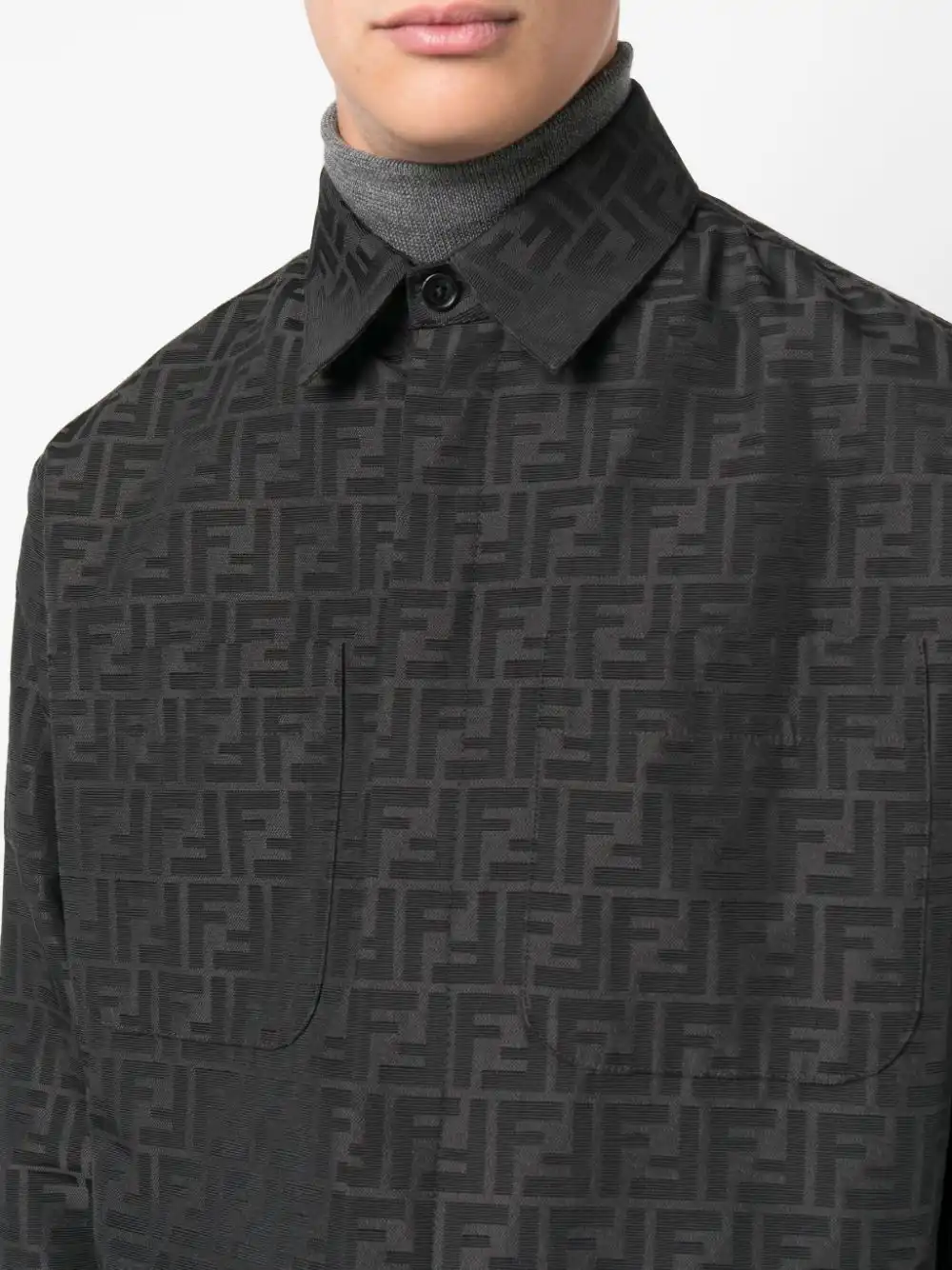 Affordable FENDI FF-monogram shirt jacket