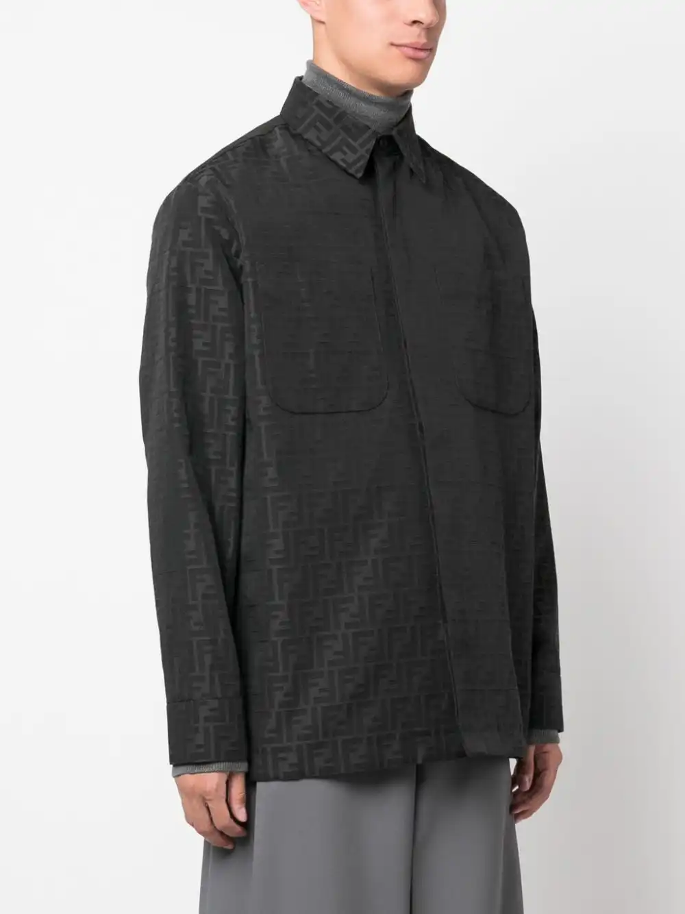 Affordable FENDI FF-monogram shirt jacket