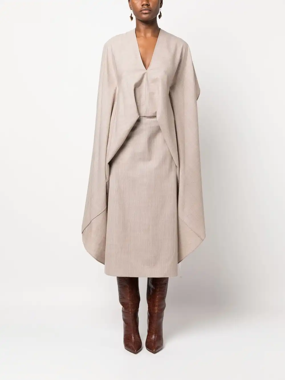 Cheap FENDI cut-out draped wool dress