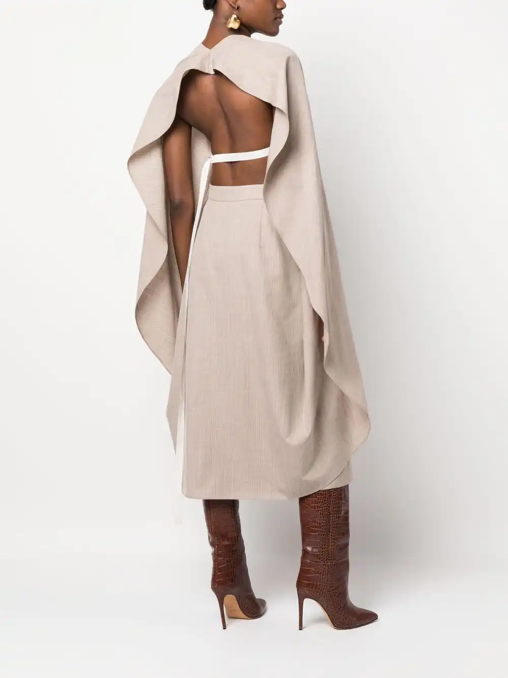 Cheap FENDI cut-out draped wool dress