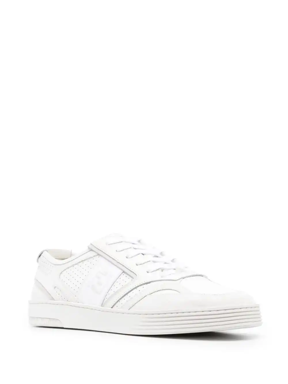 Affordable FENDI FF-embroidered lace-up sneakers